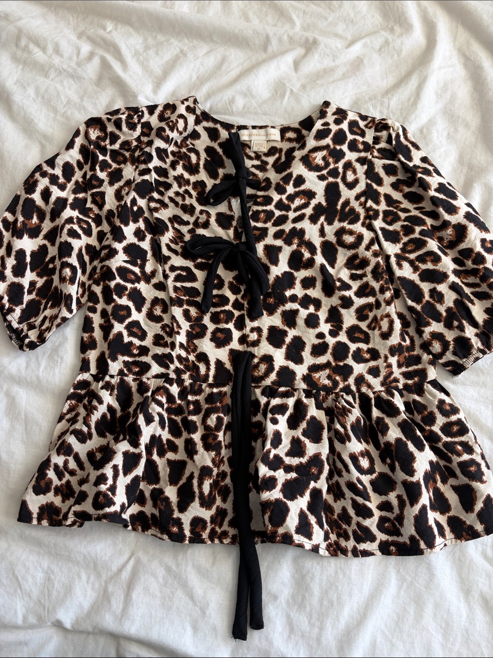 Cheetah Print Tie front top